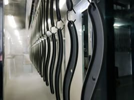 Die cast part with powder coating surface finish