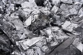 Pile of recycled metal to be remelted