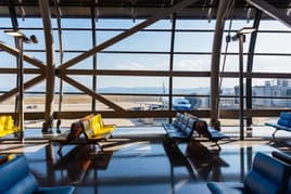 Airport terminal area with a unique design