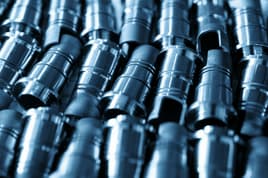 Die cast metal parts with a shiny surface finish