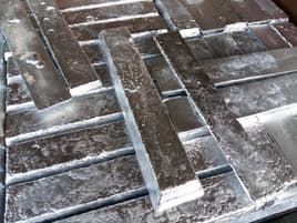 Blocks of zinc metal for the die cast process